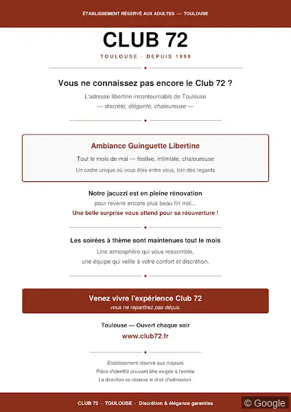 Photo de Club 72, lieu libertin à Toulouse